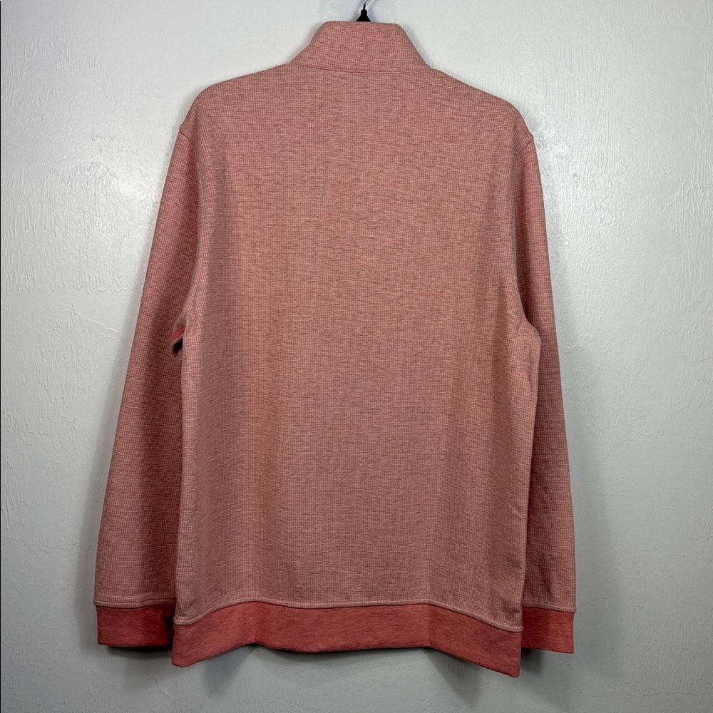 Bugatchi Houndstooth Quarter Zip Pullover Salmon … - image 5